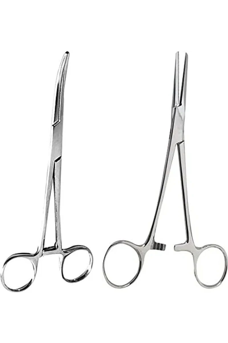 Stainless Steel Hemostat Forceps, 2-Piece Set photo