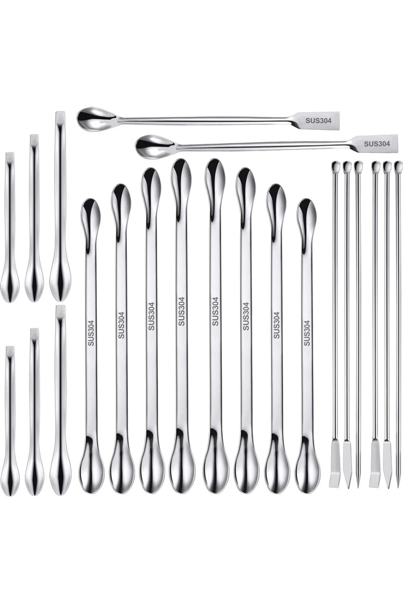 Stainless Steel Lab Spatula Set, 22 Pieces photo